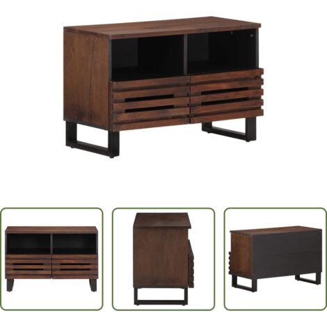 Mobile in legno - Mobile Porta TV Marrone 70x34x46 cm in Legno Massello di Mango