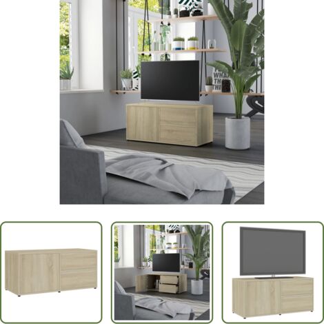 Mobile in legno -  Mobile Porta TV Rovere Sonoma 80x34x36 cm Legno Multistrato