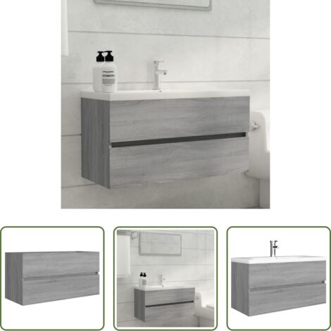 Mobile in legno multistrato -  Mobile Sottolavabo Grigio Sonoma 90x38,5x45cm Legno Multistrato