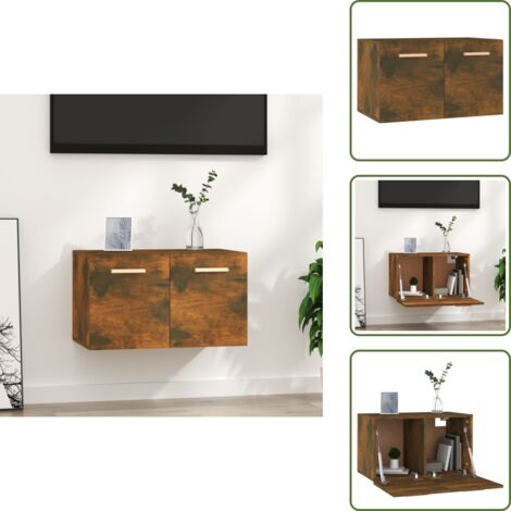Mobile in legno multistrato - vidaXL Mobile a Parete Rovere Fumo 60x36,5x35 cm in Legno Multistrato - Armadietto per oggetti