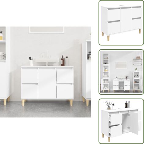 Mobile in legno multistrato - vidaXL Mobile Lavabo Bianco 80x33x60 cm in Legno Multistrato - Mobile da bagno in legno