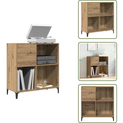 Mobile in legno multistrato - vidaXL Mobile Porta Dischi Artigianale 84,5x38x89 cm Legno Multistrato - Mobile per giradischi