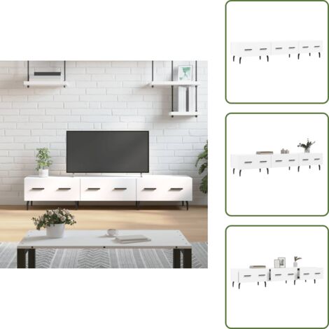 Mobile in Legno Multistrato - vidaXL Mobile Porta TV Bianco 150x36x30 cm in Legno Multistrato - Mobile per TV