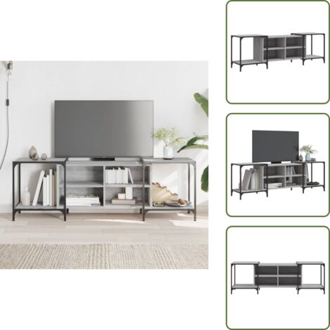 Mobile in Legno Multistrato - vidaXL Mobile Porta TV Grigio Sonoma 153x37x50 cm in Legno Multistrato - Supporto TV