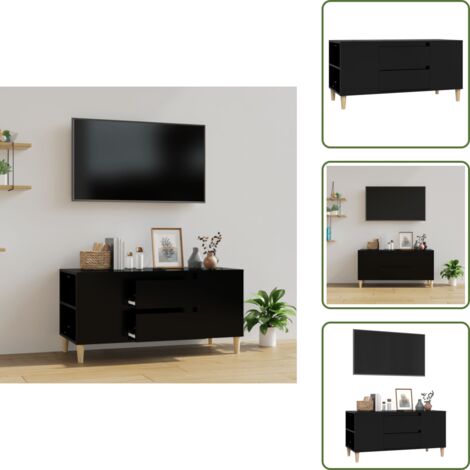 Mobile in Legno Multistrato - vidaXL Mobile Porta TV Nero 102x44,5x50 cm in Legno Multistrato - Mobile Moderno