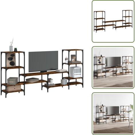 Mobile in legno multistrato - vidaXL Mobile Porta TV Rovere Fumo 206,5x28,5x95 cm Legno Multistrato - TV stand