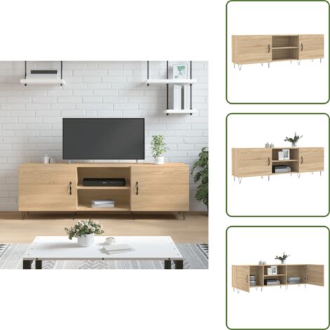 Mobile in legno multistrato - vidaXL Mobile Porta TV Rovere Sonoma 150x30x50 cm in Legno Multistrato - Mobile TV Rovere Sonoma