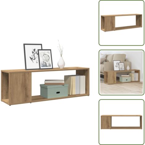 Mobile in legno multistrato - vidaXL Mobile TV Rovere Artigianale 100x24x32 cm in Legno Multistrato - Mobile per salotto