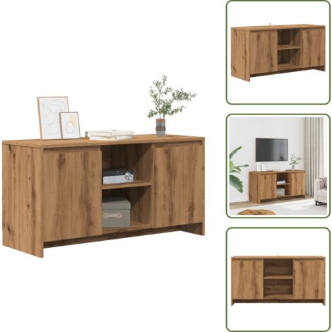 Mobile in legno multistrato - vidaXL Mobile TV Rovere Artigianale 102x37,5x52,5 cm Legno Multistrato - Mobile per salotto