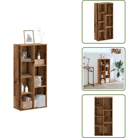 Mobile in legno - vidaXL Libreria Legno Antico 50x25x105 cm in Legno Multistrato - Libreria con scomparti