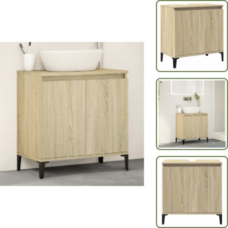 Mobile in legno - vidaXL Mobile Lavabo Rovere Sonoma 58x33x60 cm in Legno Multistrato - Armadio in legno multistrato