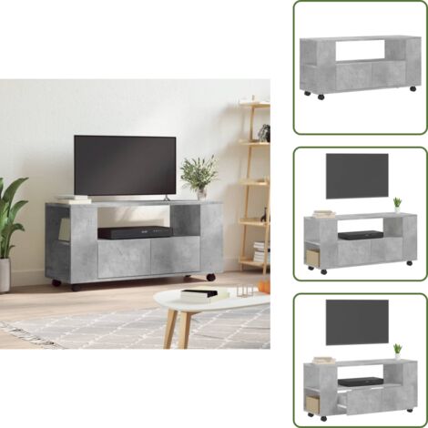 Mobile in legno - vidaXL Mobile Porta TV Grigio Cemento 102x34,5x43cm Legno Multistrato - Mobile in legno multistrato