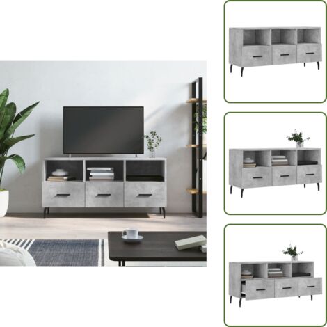 Mobile in legno - vidaXL Mobile Porta TV Grigio Cemento 102x36x50 cm Legno Multistrato - Mobile in legno multistrato