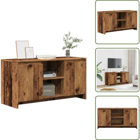 Mobile in Legno - vidaXL Mobile Porta TV Legno Antico 102x37,5x52,5 cm Legno Multistrato - Mobile in Truciolato