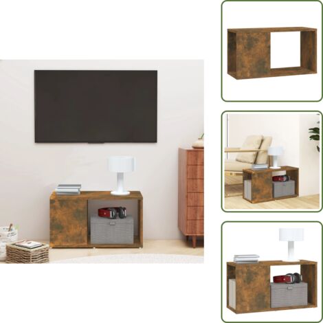 Mobile in legno - vidaXL Mobile Porta TV Rovere Fumo 60x24x32 cm in Legno Multistrato - Mobile per oggetti