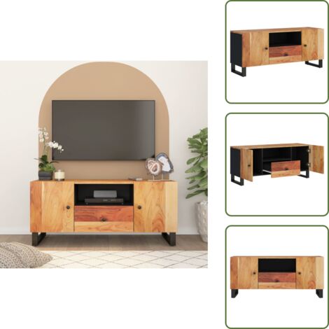 Mobile in legno - vidaXL Mobile TV 105x33,5x46cm Legno Massello Acacia Legno Multistrato - Mobile in acacia