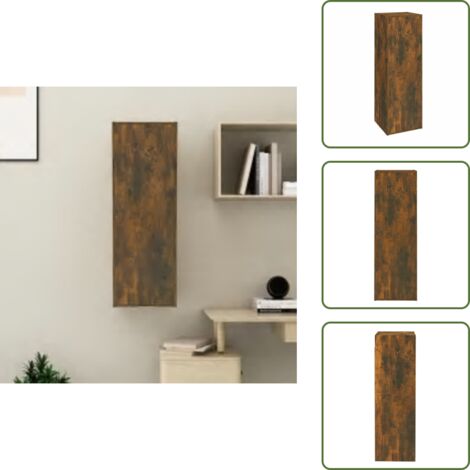 Mobile in legno - vidaXL Mobile TV Rovere Fumo 30,5x30x90 cm in Legno Multistrato - Mobile in legno multistrato