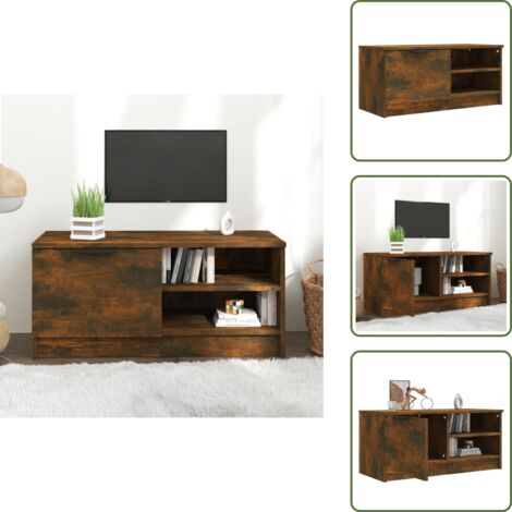 Mobile in legno - vidaXL Mobile TV Rovere Fumo 80x35x36,5 cm in Legno Multistrato - Mobile in legno multistrato