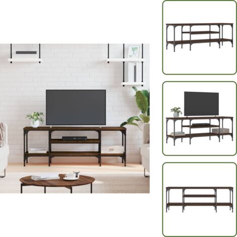 Mobile in legno - vidaXL Mobile TV Rovere Marrone 121x35x45 cm Legno Multistrato e Ferro - Mobile in ferro