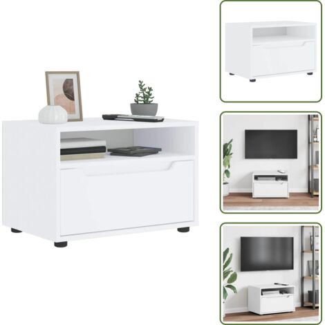 Mobile in legno - vidaXL Mobile TV VISNES Bianco 60x40x38 cm in Legno Multistrato - Armadio con ripiano