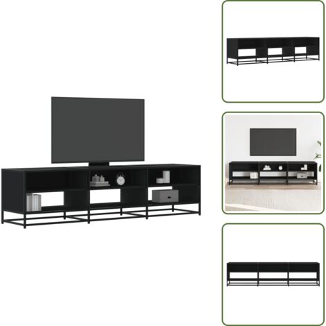 Mobile in Metallo - vidaXL Mobile Porta TV Nero 180x40x46 cm in Legno Multistrato - Mobile con Ripiani