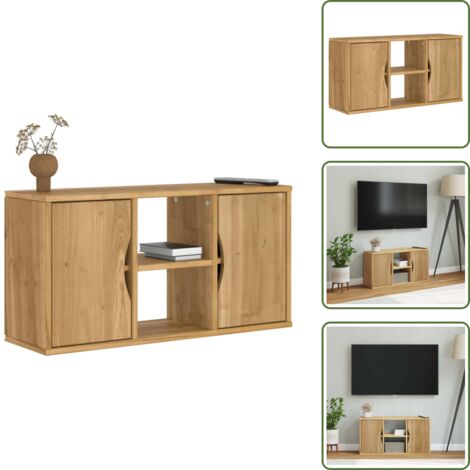 Mobile in pino - vidaXL Mobile Porta TV ODDA 79x24x40 cm in Legno Massello di Pino - Mobile con spazio portaoggetti