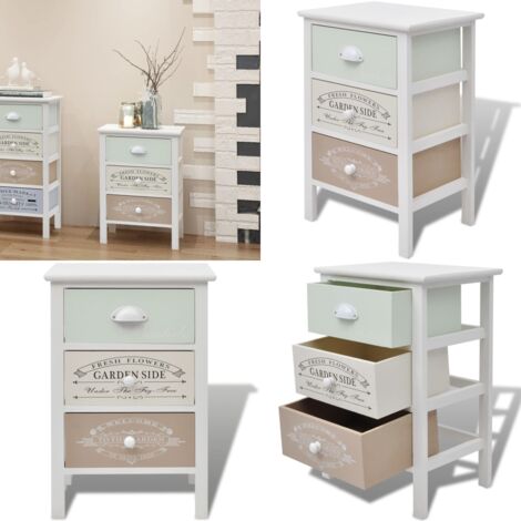 Mobile in Stile Francese con 3 Cassetti in Legno - Cassettiera rustica - Mobile da ingresso