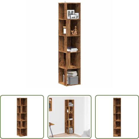 Mobile in truciolato -  Mobile Angolare Legno Antico 33x33x165 cm in Truciolato