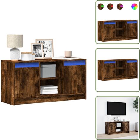 Mobile in truciolato - vidaXL Mobile Porta TV con LED Rovere Fumo 100x34x50 cm in Truciolato - TV in casa