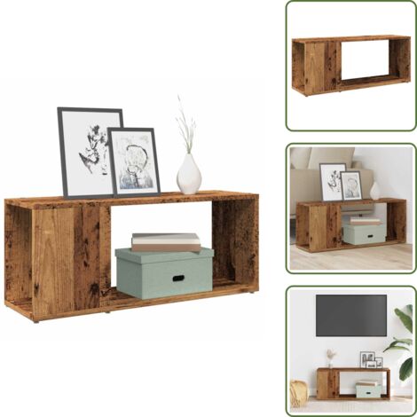 Mobile in truciolato - vidaXL Mobile Porta TV Legno Vecchio 80x24x32 cm in Legno Multistrato - Mobile antico