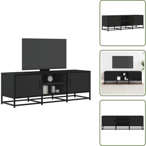 Mobile in truciolato - vidaXL Mobile Porta TV Nero 120x35x41 cm in Truciolato e Metallo - Mobile in metallo