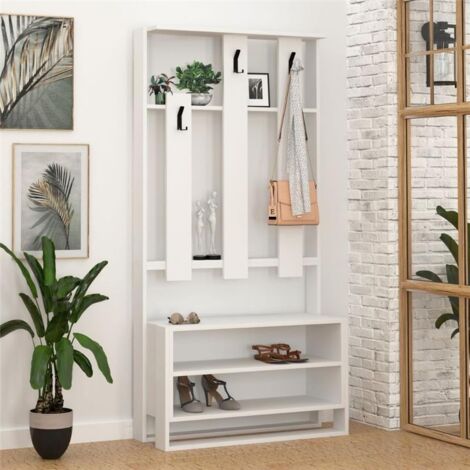 Mobile ingresso Chester 90x36x180 colore bianco