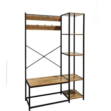 Mobile ingresso componibile stile industriale con scaffale cassetti e  specchio – Colly Shop