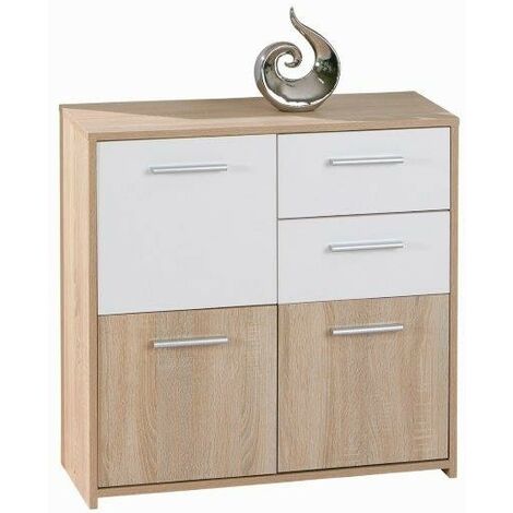 INTER LINK MOBILE INGRESSO SALOTTO CREDENZA BUFFET ROVERE/BIANCO 77x77 CM