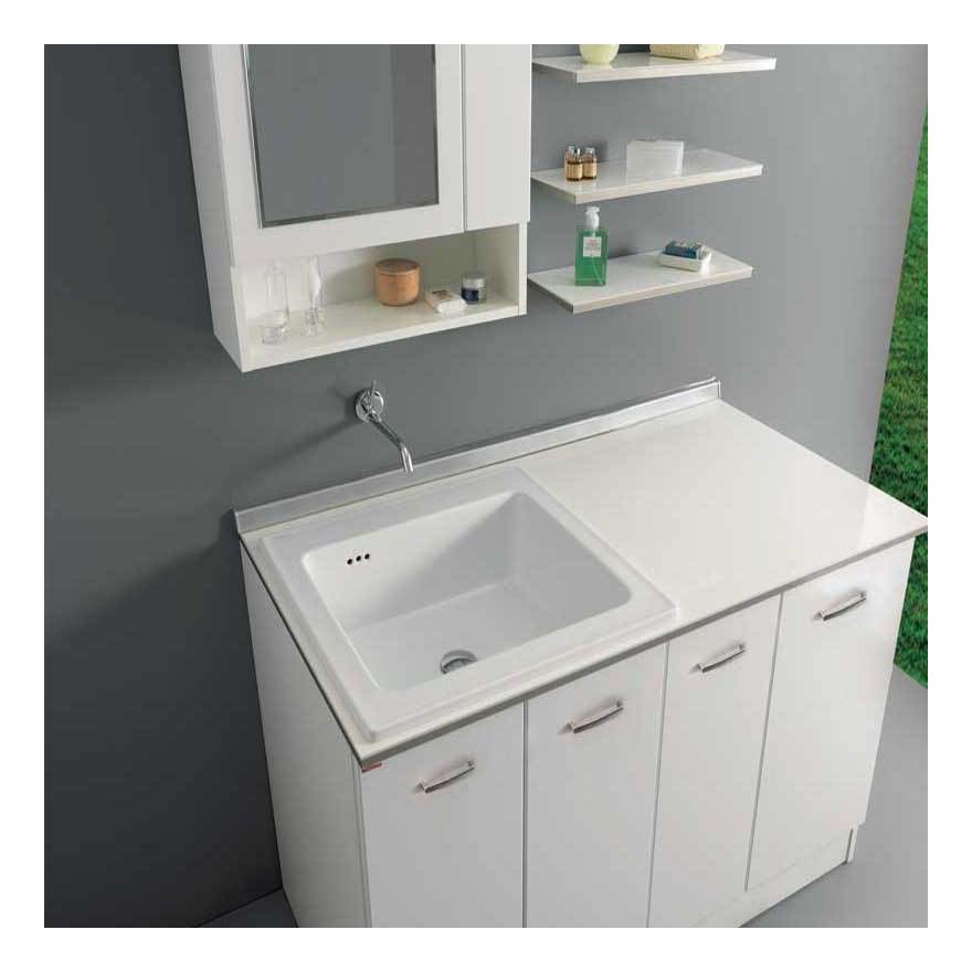 Lavatrice Sotto Lavandino Bagno.Mobile Inserimento Lavatrice Con Lavatoio Xilon Nanco 128x69 Bianco Lucido 24128l