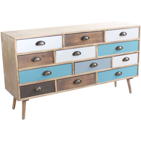 MOBILE JASPER IN LEGNO COLORATO CON 12 CASSETTI 120 X 36,5 X H67 CM
