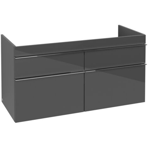 Mobile lavabo, 1153 x 590 x 502 mm, modello sospeso, In legno Glossy Grey