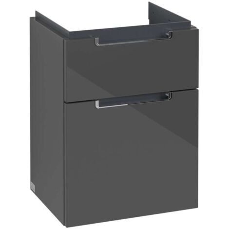 Mobile lavabo, 440 x 590 x 352 mm, modello sospeso, in legno Glossy Grey
