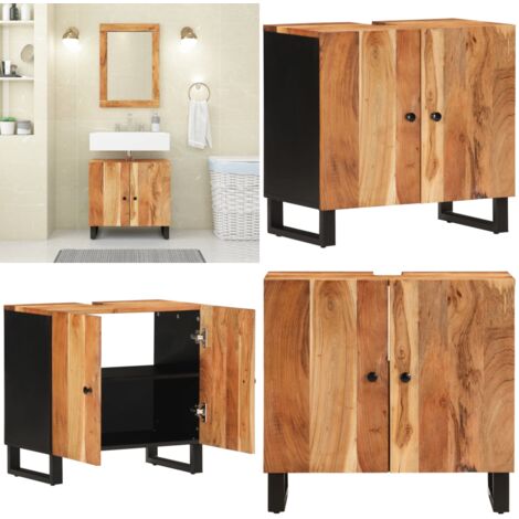 Mobile Lavabo 62x33x58 cm Legno Massello Acacia e Multistrato - Lavabo - Legno acacia