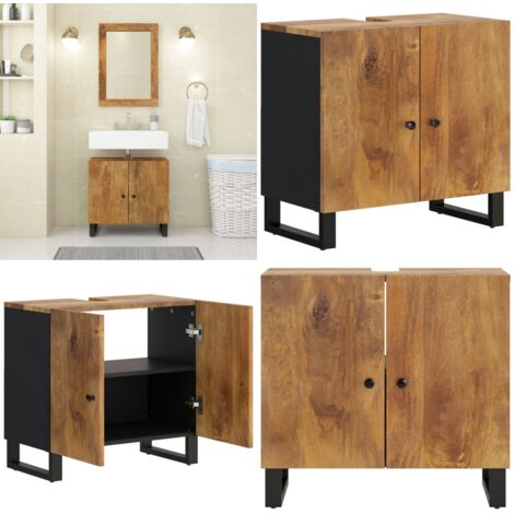 Mobile Lavabo 62x33x58cm Legno Massello Mango Legno Multistrato - Lavabo - Legno mango