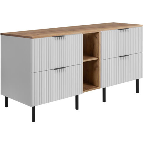 Mobile lavabo, Bianca + maniglia nera, 60 x 77 x 46 cm + Piano, piedi neri