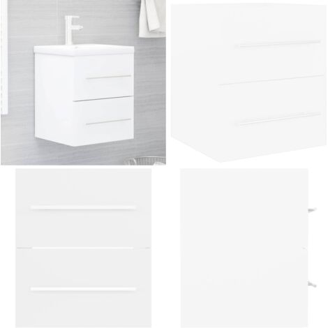 Mobile Lavabo Bianco 41x38,5x48 cm in Legno Multistrato - Mobile in legno - Lavabo in legno