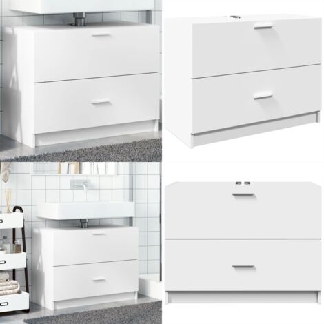 Mobile Lavabo Bianco 78x37x59 cm in Truciolare - Lavabo - Armadio da bagno