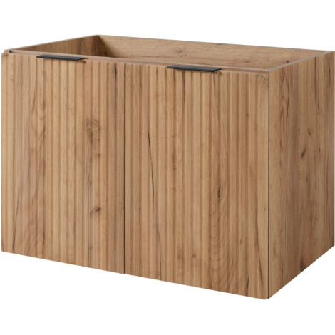 Mobile lavabo, Bianco + maniglia nera, 100 (80 + 20) x 57 x 46 cm + Piano