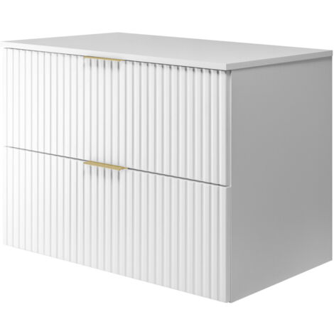 Mobile lavabo, Cashmere, 80 x 57 x 46 cm, maniglia argento + Piano
