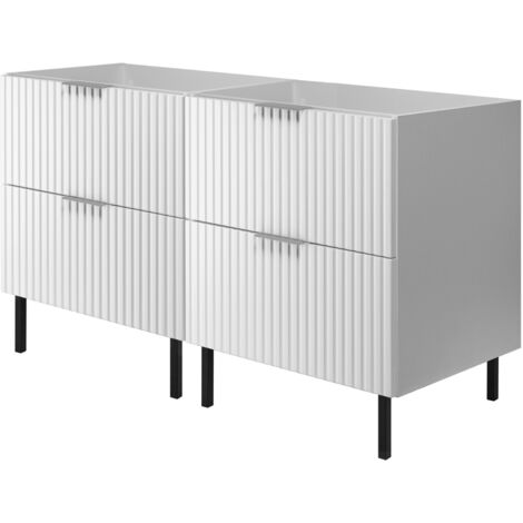 Mobile lavabo, Cashmere + maniglia nera, 120 (2 x 60 cm) x 77 x 46 cm, senza piano di lavoro, piedi neri