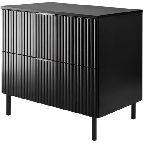 Mobile lavabo, Cashmere / Rovere Craft + maniglia nera, 100 (80 + 20) x 57 x 46 cm