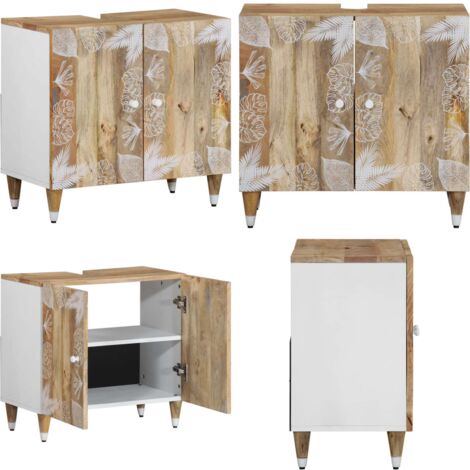 Mobile Lavabo da Bagno 62x33x58cm in Legno Massello di Mango - Lavabo - Arredamento bagno