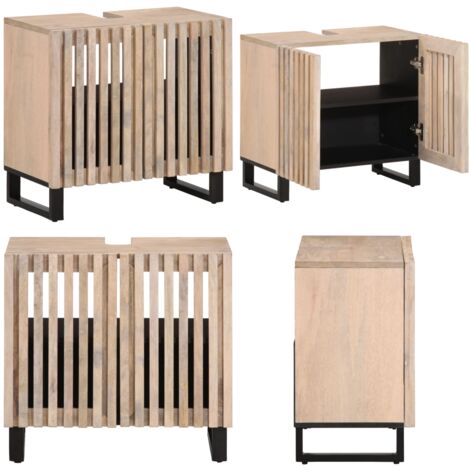 Mobile Lavabo da Bagno 62x34x58cm in Legno Massello di Mango - Lavabo - Legno di Mango