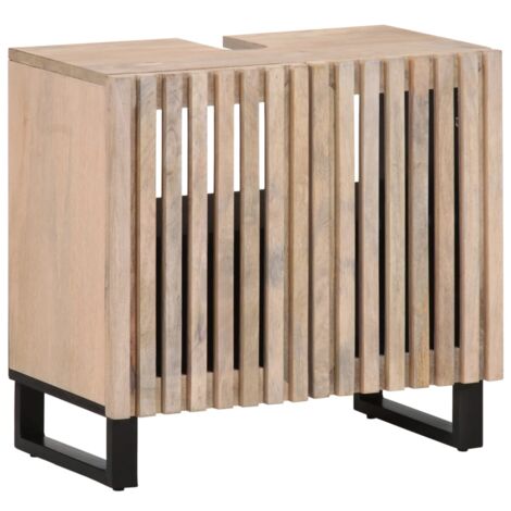 Mobile Lavabo da Bagno 62x34x58cm in Legno Massello di Mango vidaXL